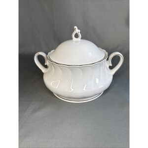 Winterling Rostau White Porcelain Gold Trim Bavarian Soup Tureen With‎ Lid